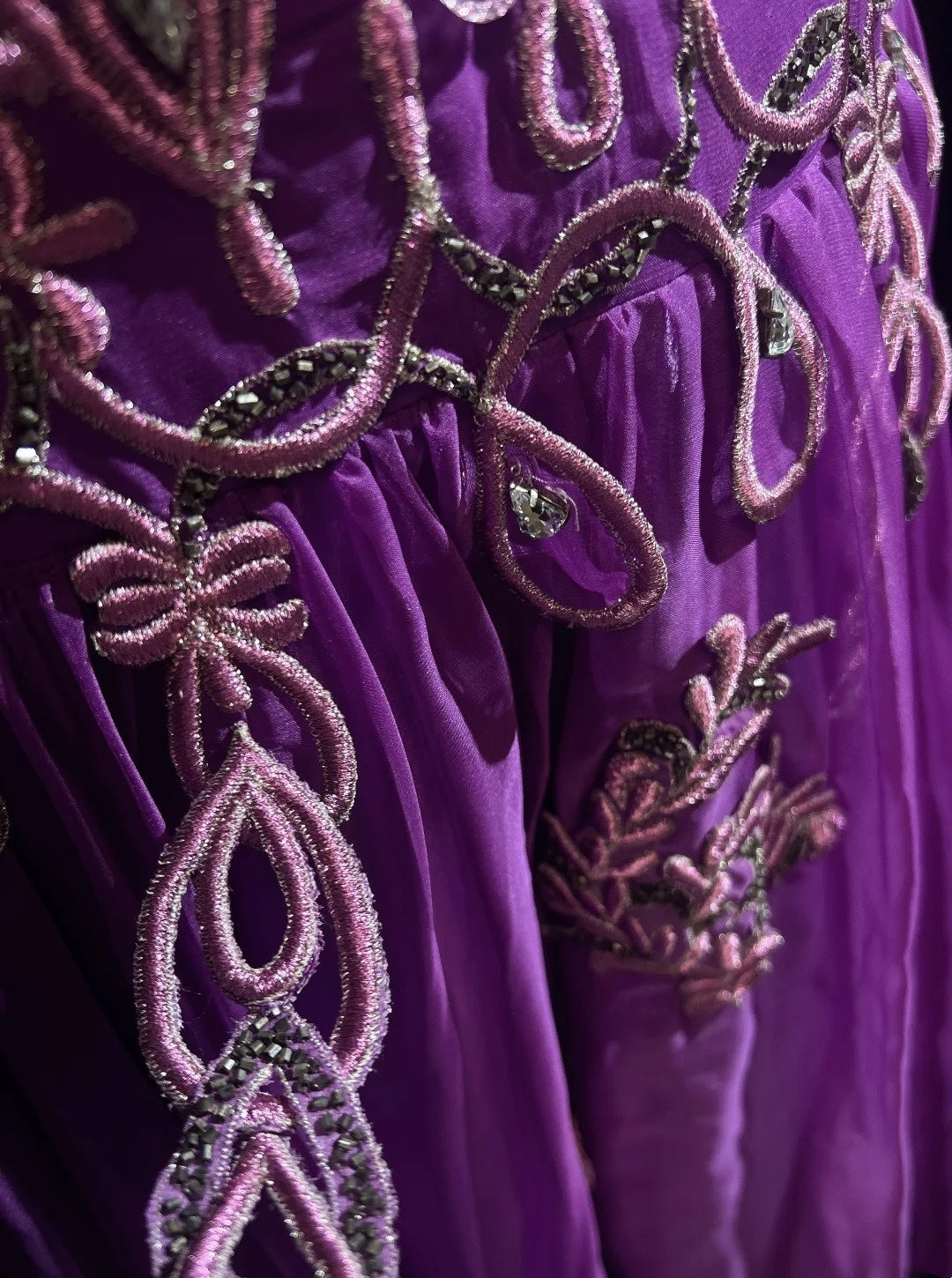 Vintage Prom Dresses Mermaid Spaghetti Strap Purple Chiffon With Beads Appliques Floor Length 80s Formal Gown N2583