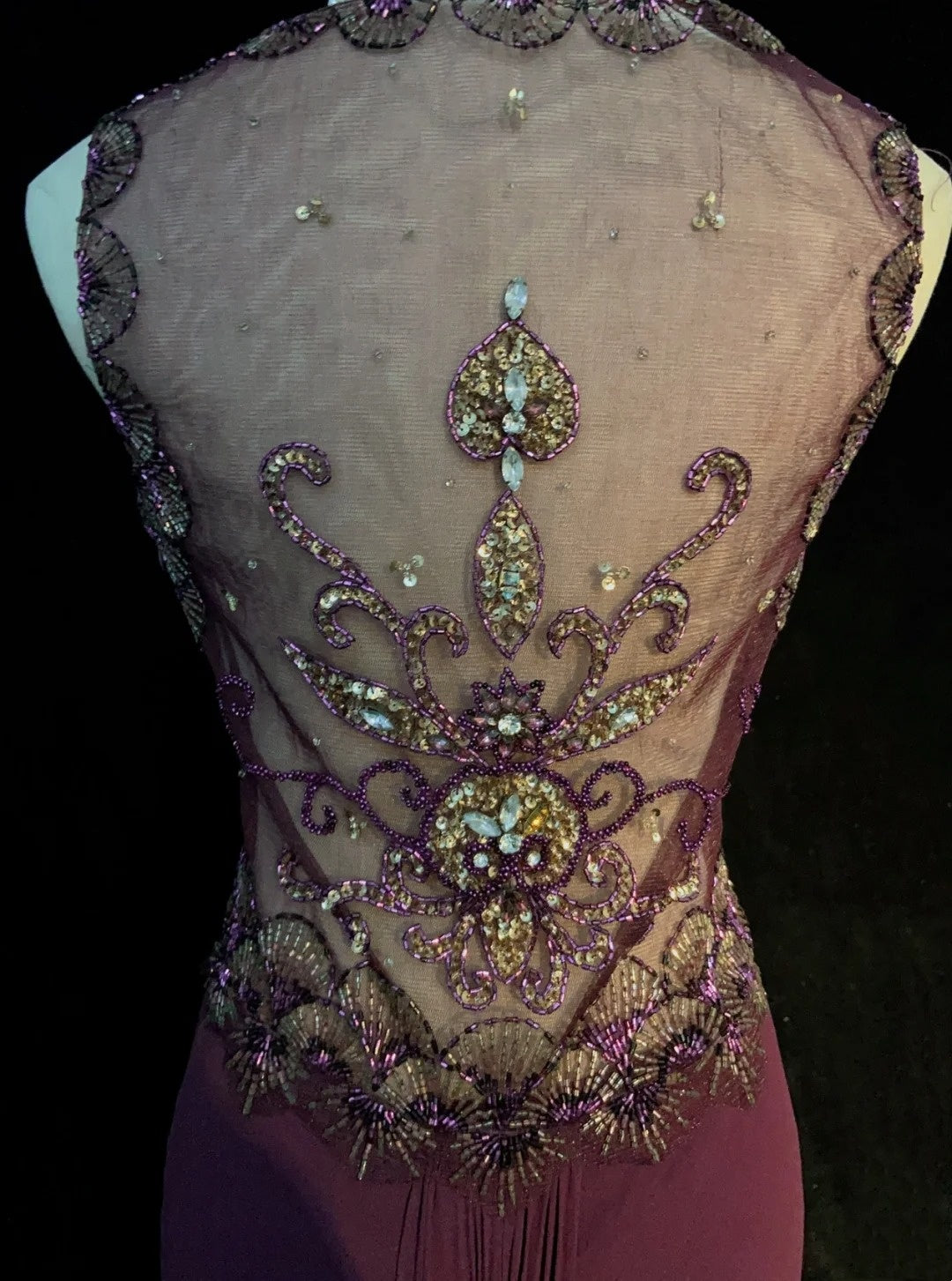 Inspiration Robes de bal vintage Sirène Bretelles spaghetti Violettes longues Années 1990 Avec perles Robes de soirée N3388