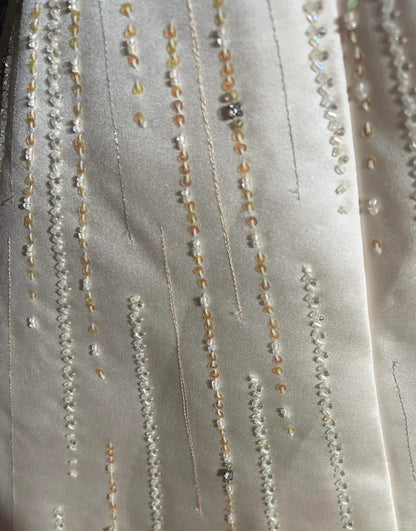Robes de mariée vintage années 20 style sirène sans bretelles avec perles pour jardin d'été longue robe de mariée N3683