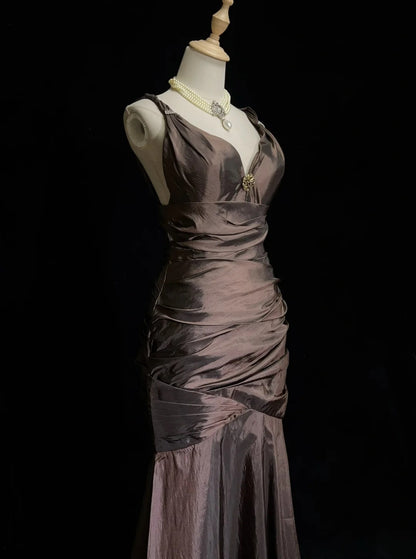 Elegante Meerjungfrauen-Abschlussballkleider in Herzform aus Taft mit Rüschen, langes Ballkleid N2901