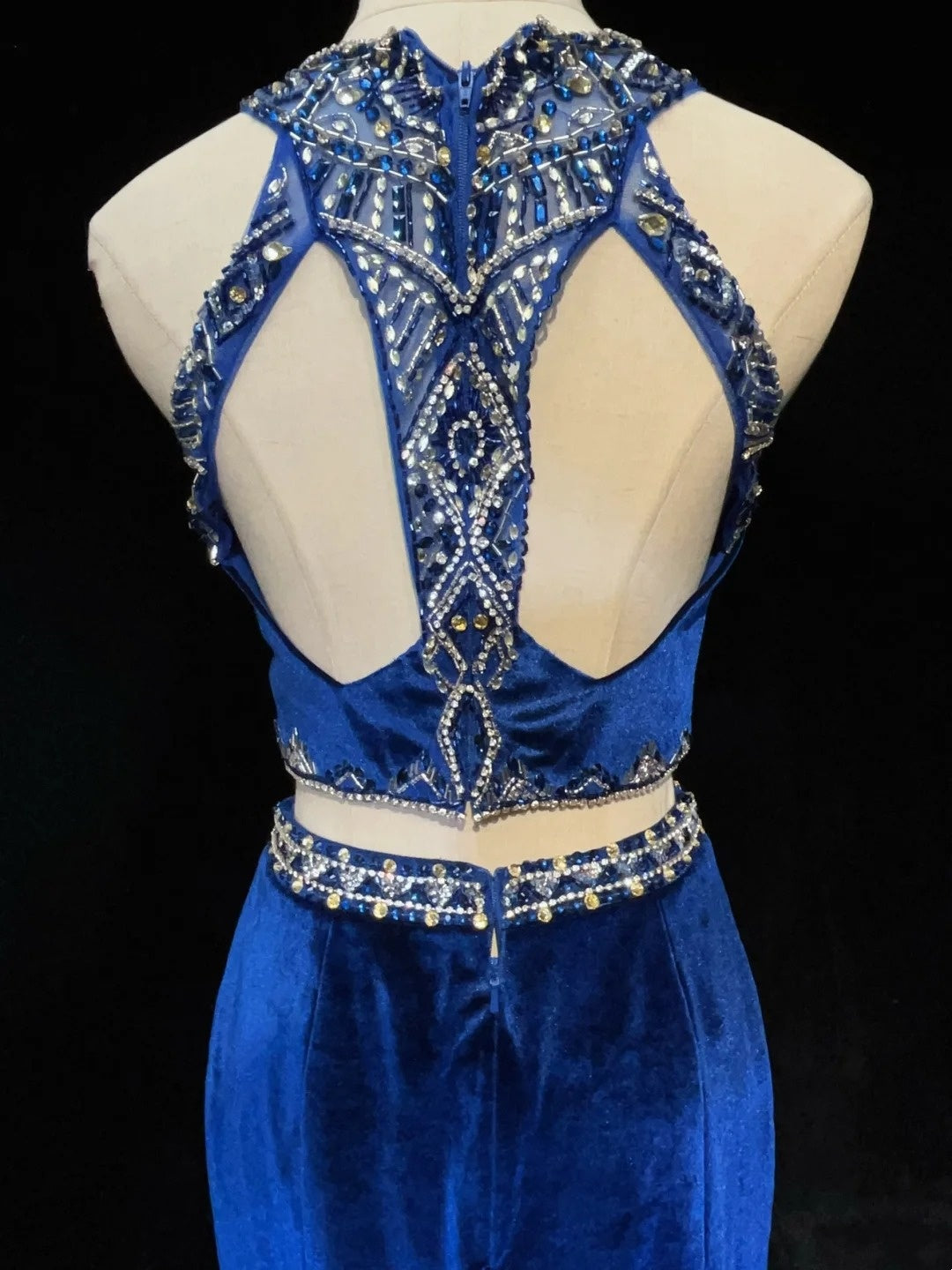Princess Sheath Royal Blue Velvet Beading Short Mini Homecoming Dresses Hoco Gowns N2908