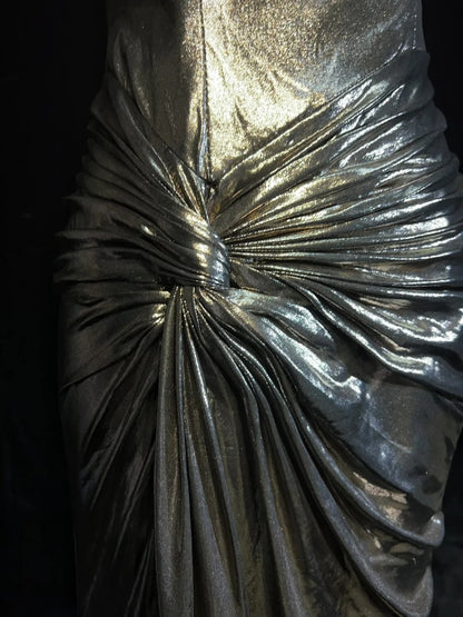 Belles robes de bal sirène asymétrique en satin avec corsage à volants longues tenues de soirée N3370