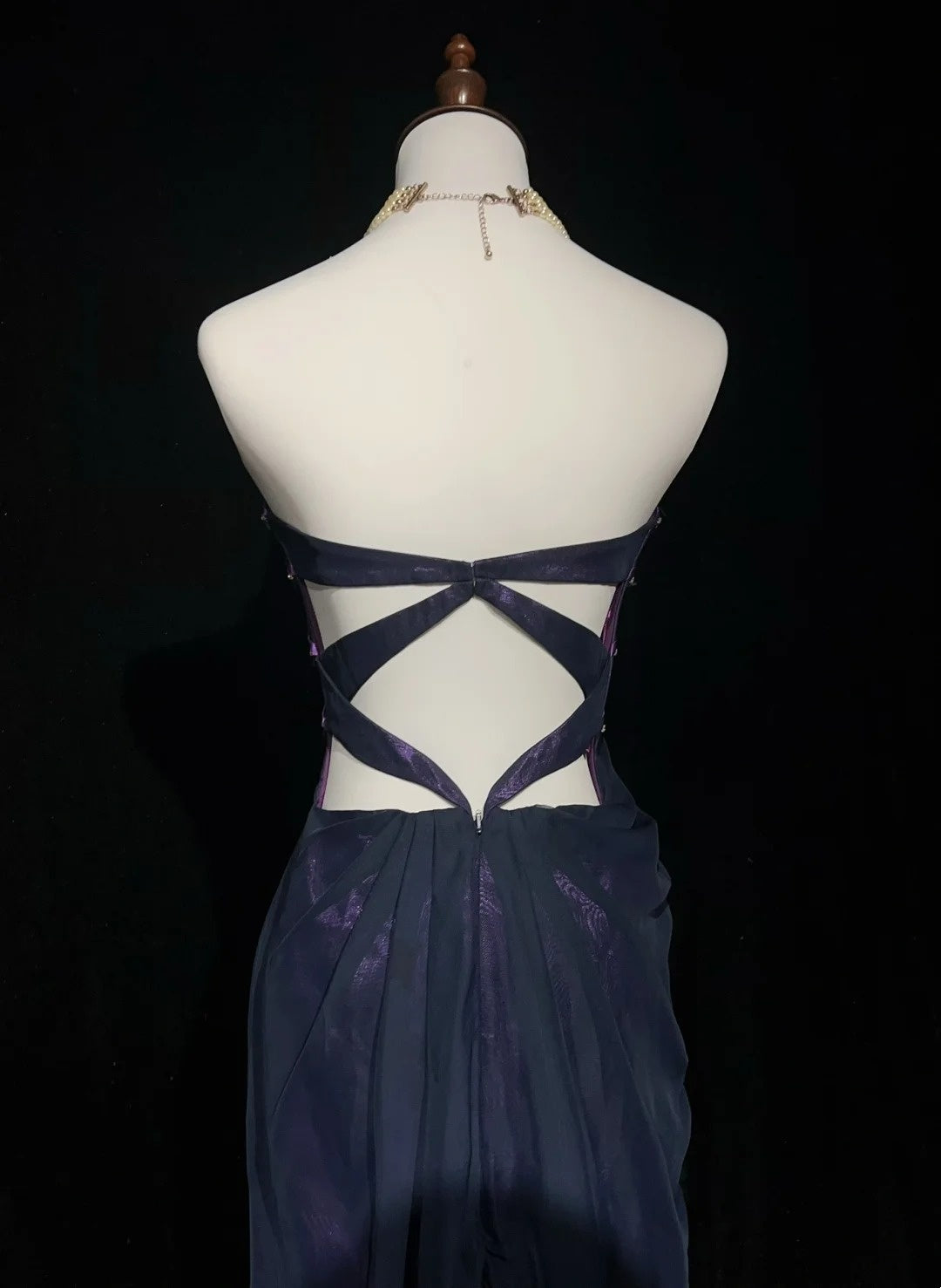 Robes de bal vintage esthétiques, coupe trapèze, bustier cœur, violet, avec perles, robe de soirée longue N3064
