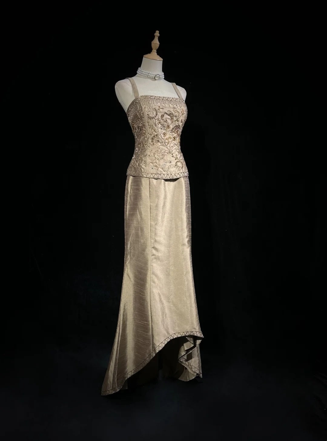 Vintage Prom Dresses 1950s High Low Square Neck With Beading Cape Sleeveless Evening Formal Outfits RB4327