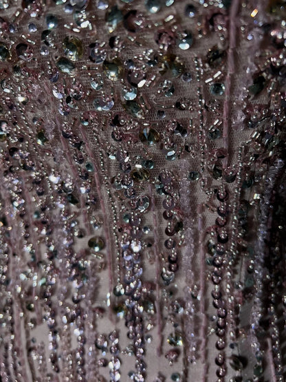 Robes de bal intemporelles sirène fines bretelles tulle rose clair avec perles dos nu longues tenues de soirée N3233