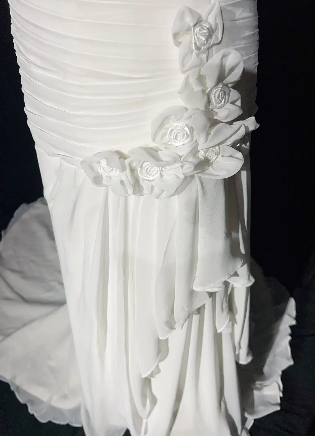 Vintage 90er Brautkleider Meerjungfrau Sweetheart Chiffon Weiß Perlenstickerei Sommergarten Langes Brautkleid N3827