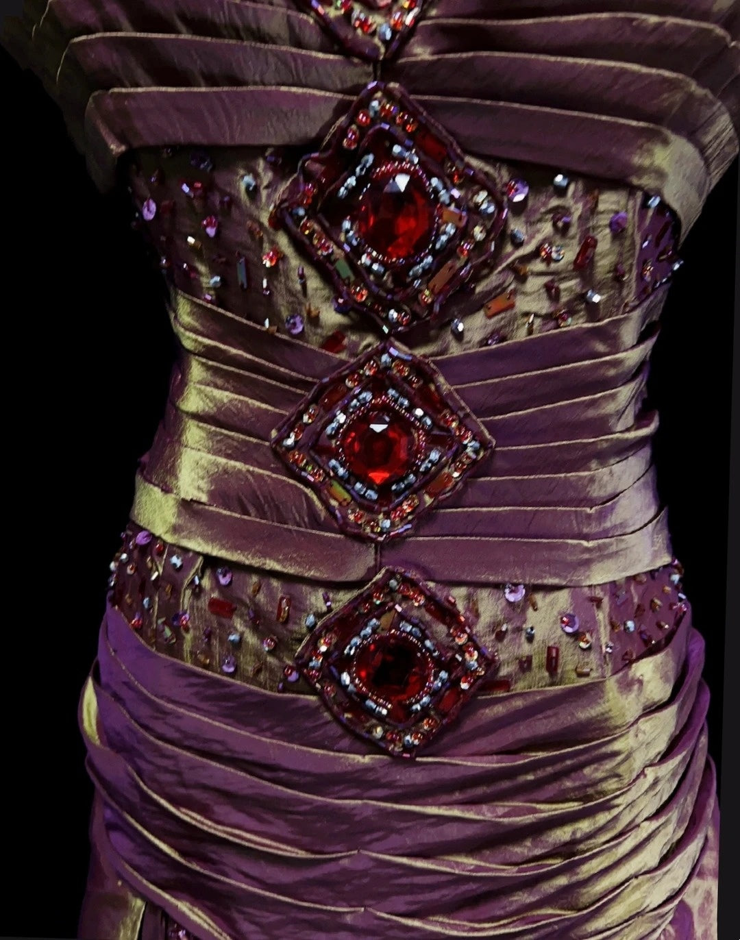Elegante Ballkleider A-Linie Spaghettiträger Traube Taft mit Rüschen Langes Abendkleid N2910