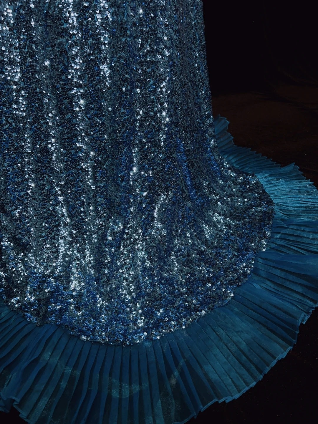 Vintage Promkleider Inspo Meerjungfrau Sweetheart Royalblau Pailletten Lang 1990er Mit Perlen Abendkleider N3390