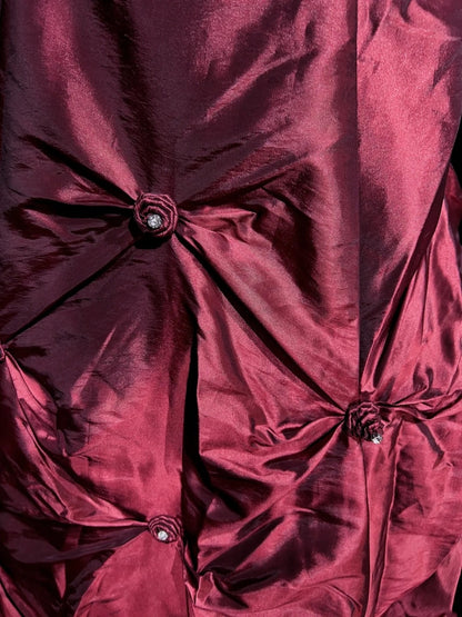 Bescheidene Ballkleider für den Abschlussball, Spaghettiträger, Burgunderroter Satin, Sweet 16 Kleid, formelle Abendgarderobe N3614
