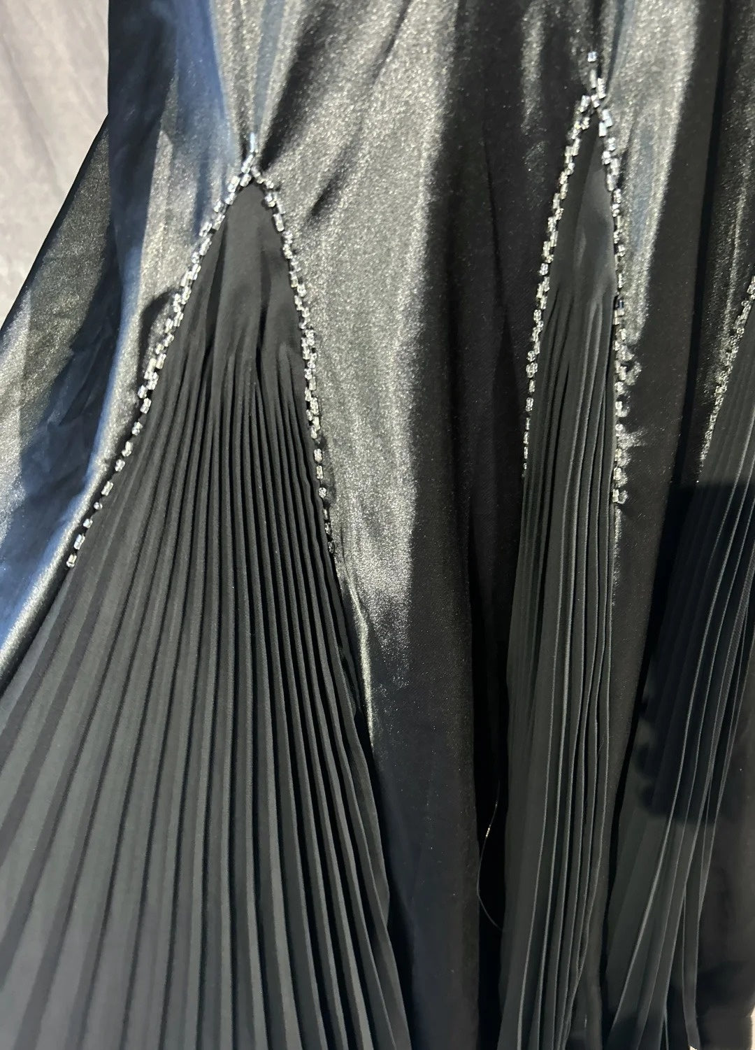 Robes de bal vintage sirène à fines bretelles en satin noir années 90 avec volants et perles longue robe de soirée formelle N2510