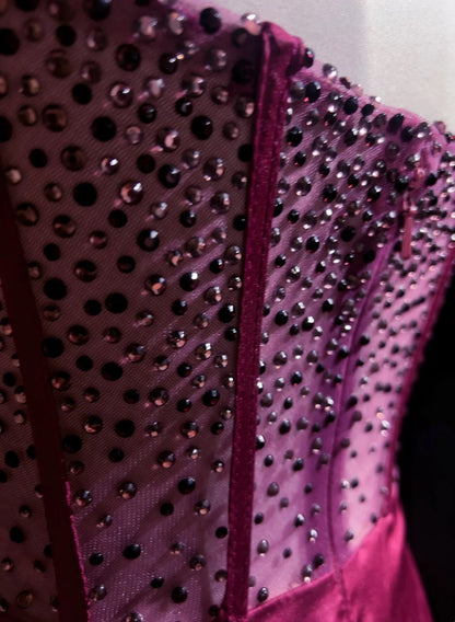 Vintage Ballkleider A-Linie Sweetheart Hot Pink Satin 70er Jahre Mit Perlen Langes Abendkleid N2530