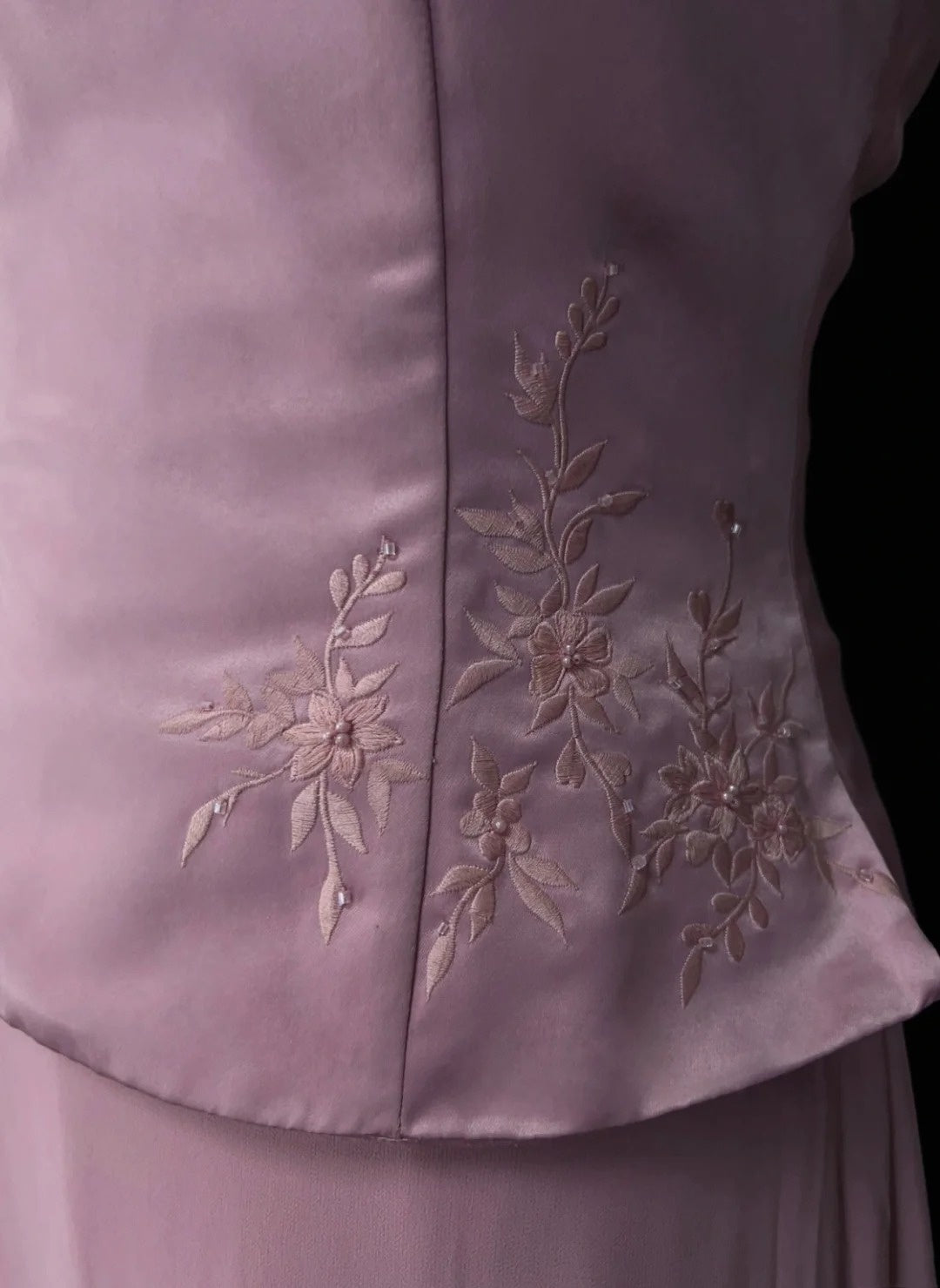 Vintage Prom Dresses A line Square Neck Pink Satin With Pearls 90s Long Formal Evening Gown N2662