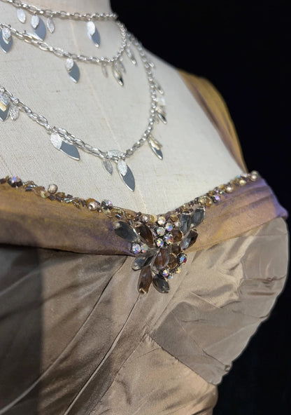 Robes de bal vintage Champagne Sirène Bustier Cœur Taffetas Robes de soirée longues N3859