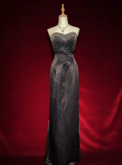 Bescheidene Abschlussballkleider Inspiration Etui-Kleid mit Herz-Ausschnitt und Perlenstickerei für Damen Abendkleid N3264