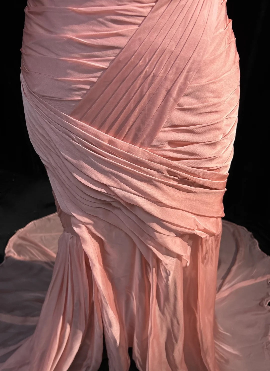 Vintage Meerjungfrau Halter Rosa Mit Falten Ärmelloses Langes Abendkleid Ballkleid Geburtstag Prom Kleider N2447