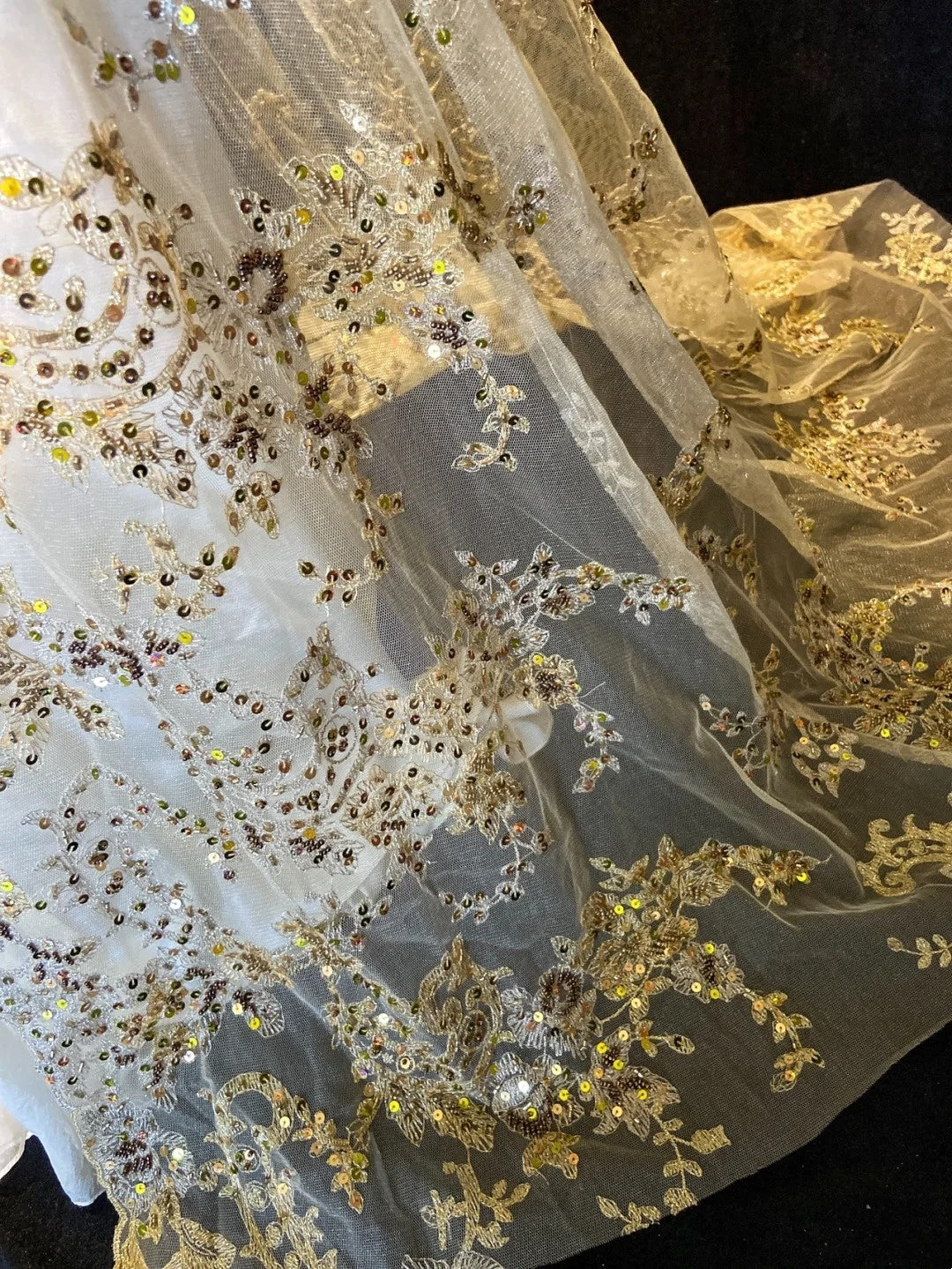 Robes de bal vintage des années 90, en mousseline blanche, coupe trapèze, bretelles spaghetti avec dentelle dorée, tenues de soirée formelles N3849