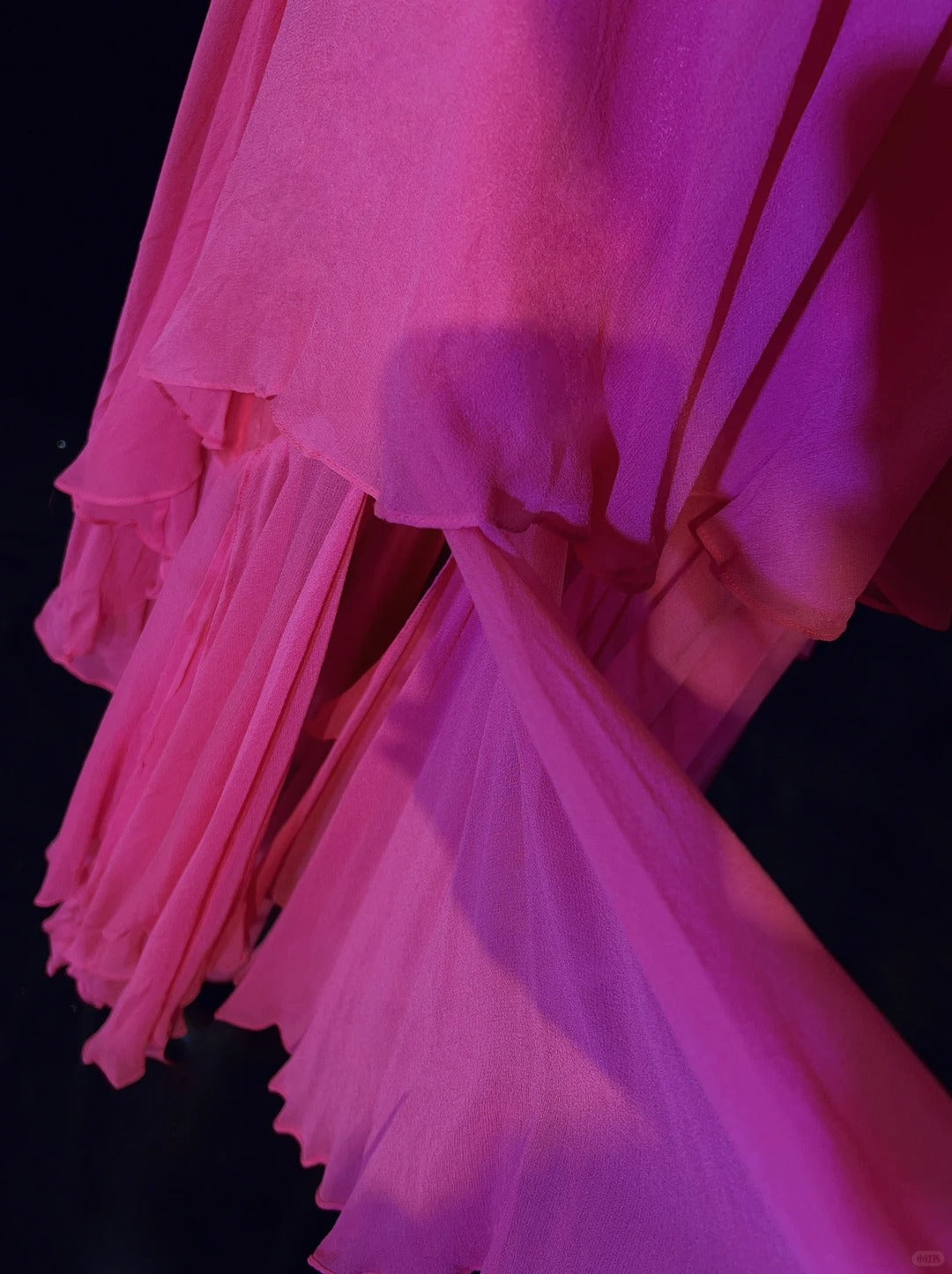 Glamour Ballkleider High-Low Neckholder Hot Pink Chiffon Mit Perlen Abendkleider N3842