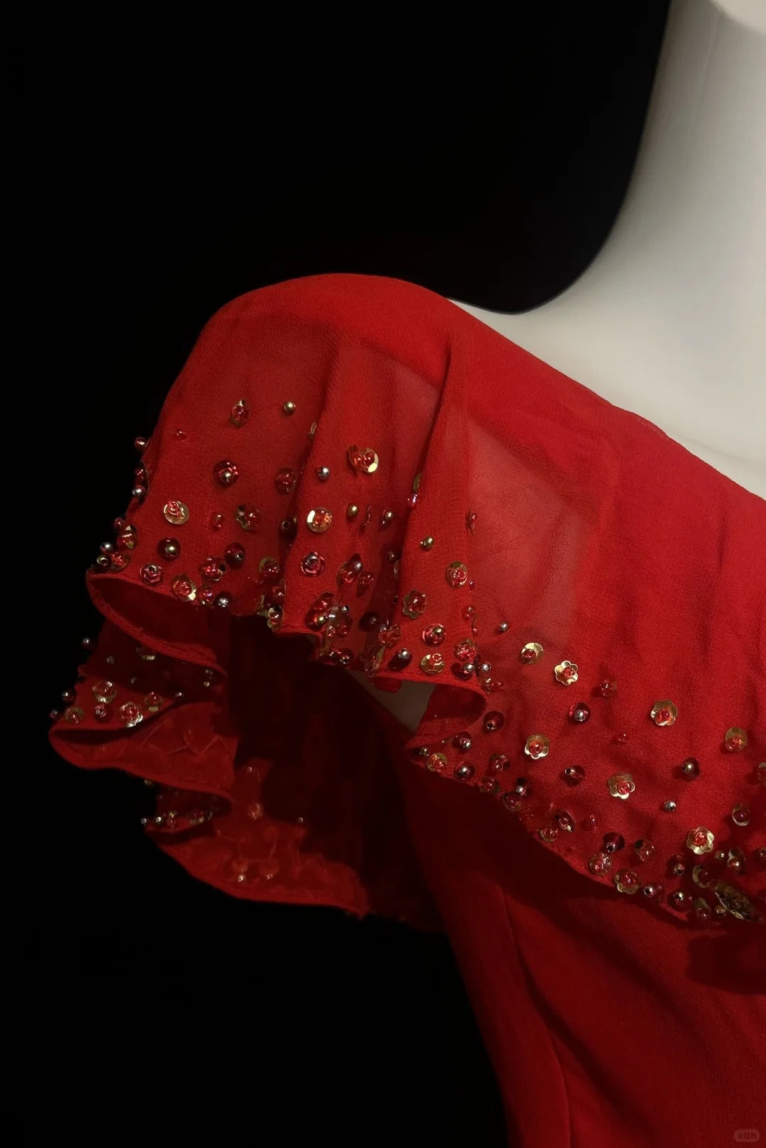 Vintage Prom Dresses 80s Sheath Scoop Red Chiffon Long With Beading Evening Formal Outfits RB5140