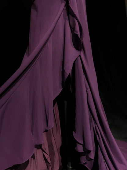 Robes de bal vintage des années 60 sirène bustier en cœur mousseline violette longue robe de bal N3102