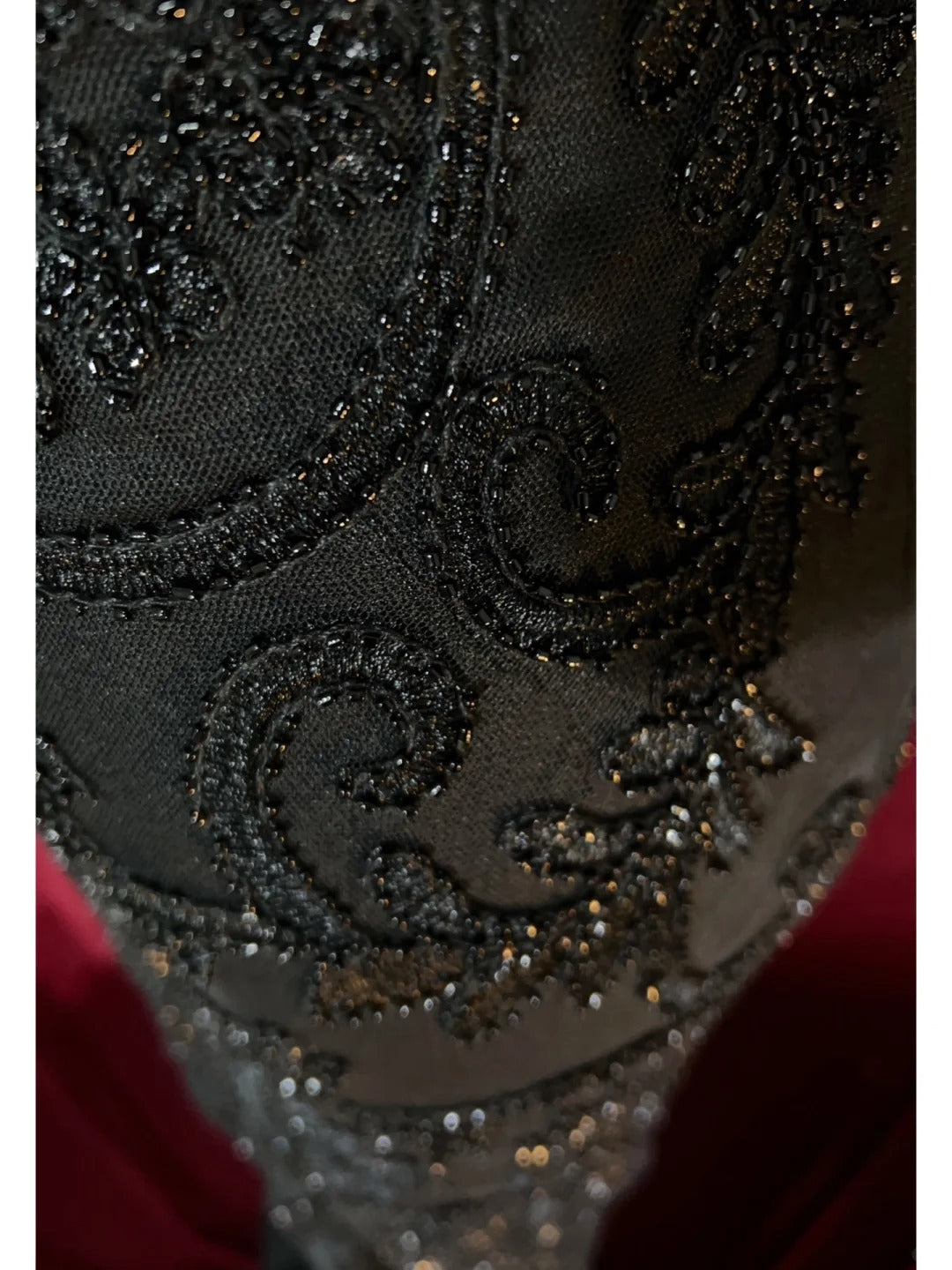 Robes de bal élégantes Inspo Sirène Col Rond Noir Pailleté Avec Perles Pour Femmes Robe de Soirée N3237