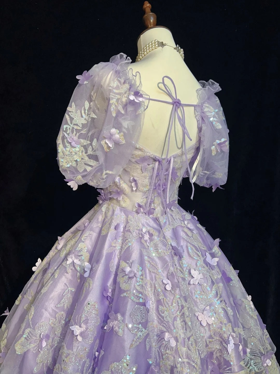 Jolies robes de bal lilas courtes en dentelle, col carré, pour la rentrée, robes Hoco N2632