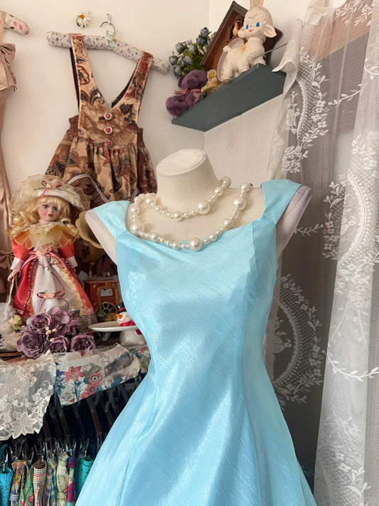 Classy Prom Dresses Ball Gown Light Sky Blue Sleeveless Formal Evening Outfits N3782