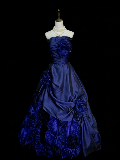 Bezauberndes trägerloses Ballkleid für Sweet 16, Quinceañera, langes Kleid mit 3D-Blumen, Vestidos De Fiesta N1242