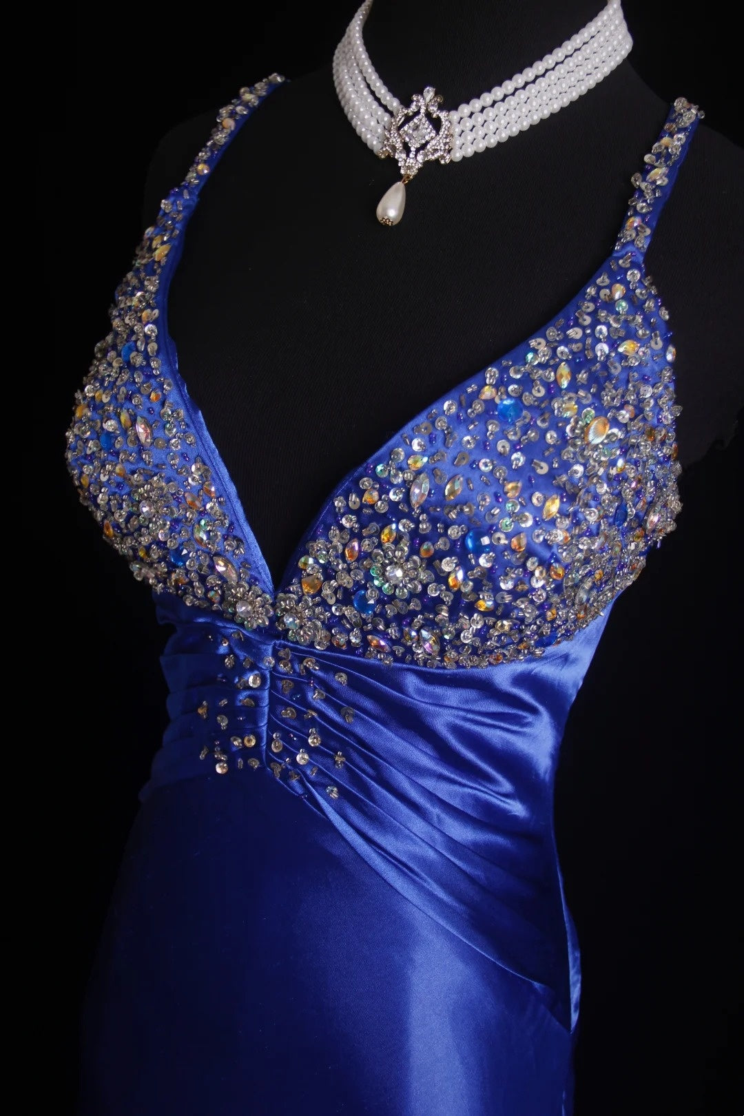 Retro-Meerjungfrauenkleid mit Spaghettiträgern, königsblauer Satin, langes Ballkleid im Stil der 2000er Jahre, Inspiration für Outfits zum 18. Geburtstag, formelles Kleid N497