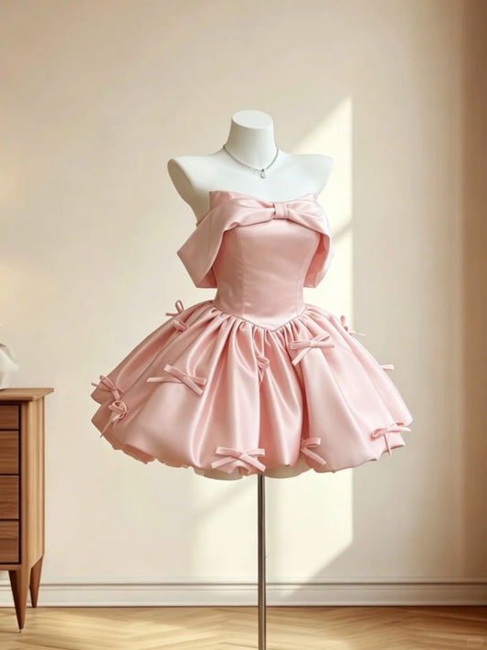 Pretty Outfit Ideas For Teens Girls Off The Shoulder Inspo Short Pink Ball Gown Birthday Outfits Homecoming Dress RB3069