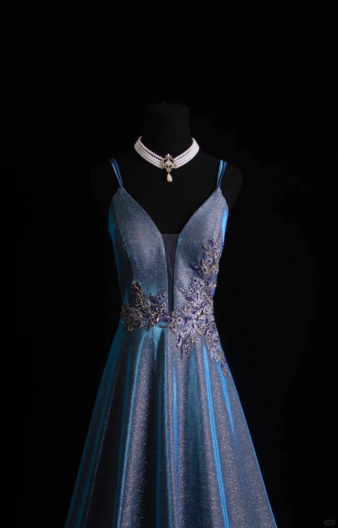 Retro-A-Linien-Kleid mit Spaghettiträgern, marineblau, paillettenbesetzt, langes Ballkleid im Stil der 1950er Jahre, Inspiration für Outfits zum 18. Geburtstag, formelles Kleid N496