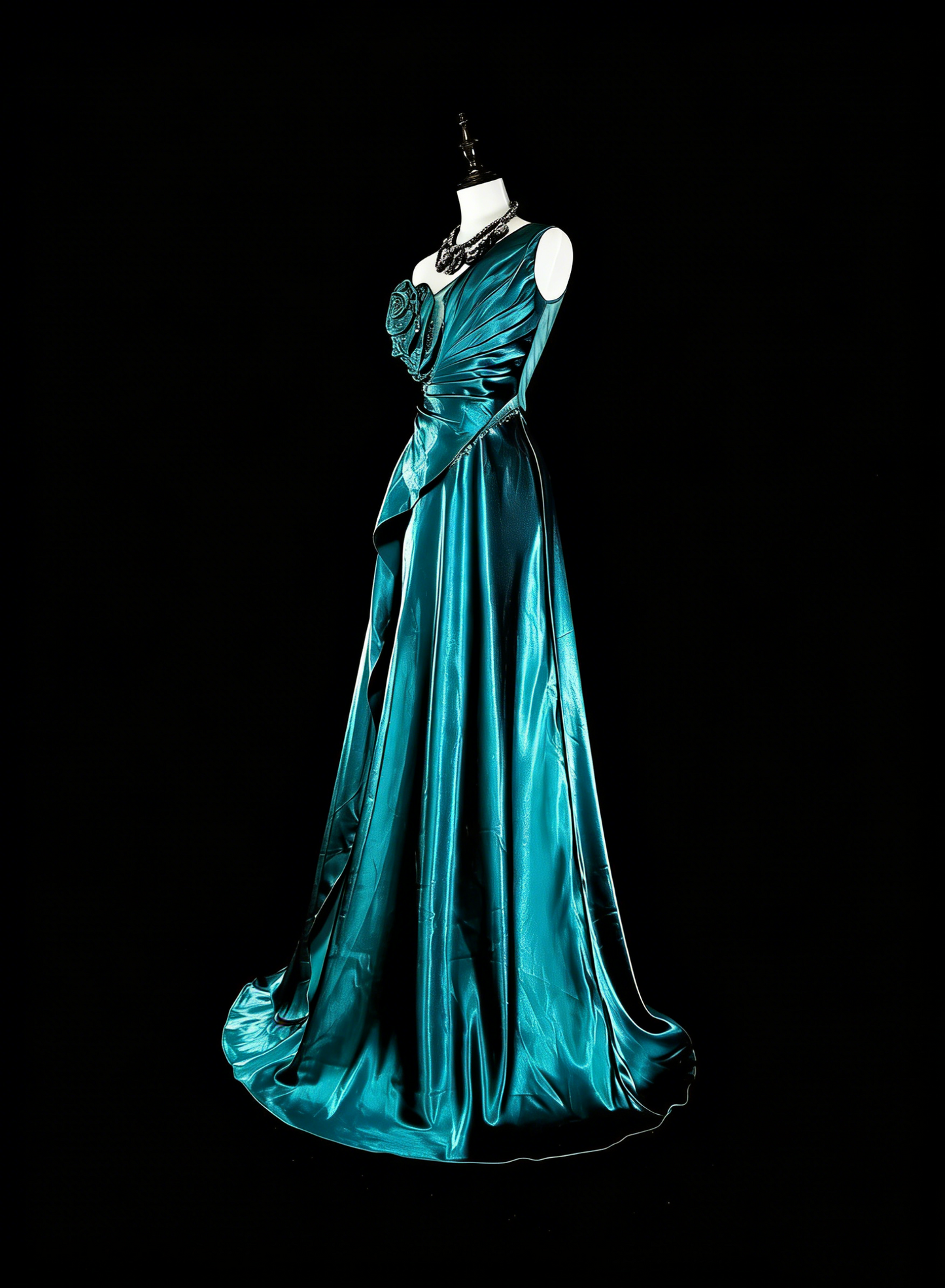 Vintage-Abendkleider im Stil der 1950er Jahre: Klassisches A-Linien-Kleid in Dunkelgrün, lang, inspirierend, für festliche Anlässe (N1992)