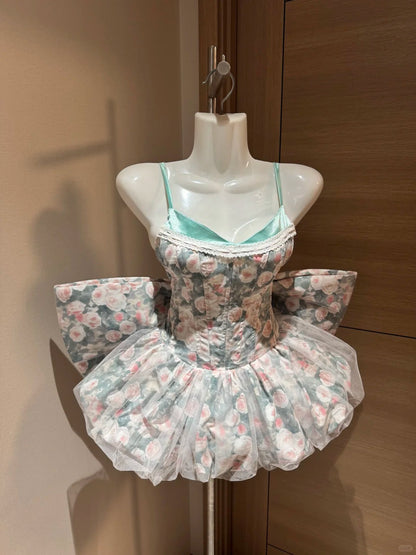 Süßes Ballkleid Spaghettiträger Grün Blumen Kurz Nacht In Rio Inspo Hoco Kleid Ideen Homecoming Kleider RB4038