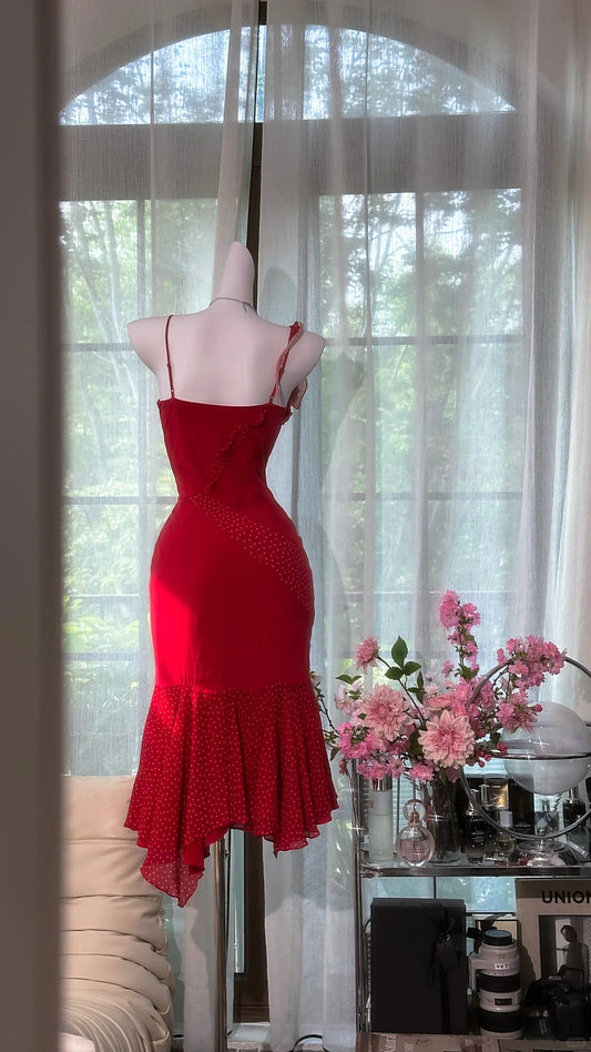Sexy Sheath Spaghetti Strap Red Chiffon Ideas For Women Short Birthday Dresses Homecoming Outfits N3523