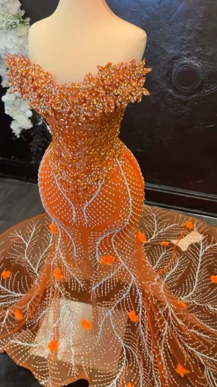 Funkelndes, langes Meerjungfrauen-Abendkleid mit Pailletten und Perlenbesatz am Oberteil – Inspiration für formelle Partys und Abschlussbälle (N180)