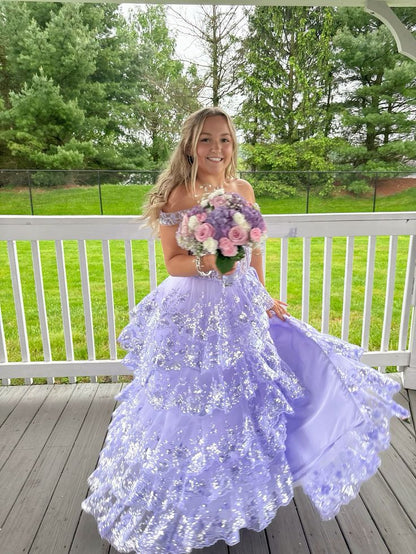 Pretty Off The Shoulder Pink Lace Slit Long Formal Prom Dresses Evening Dress Formal Party Gowns AB480