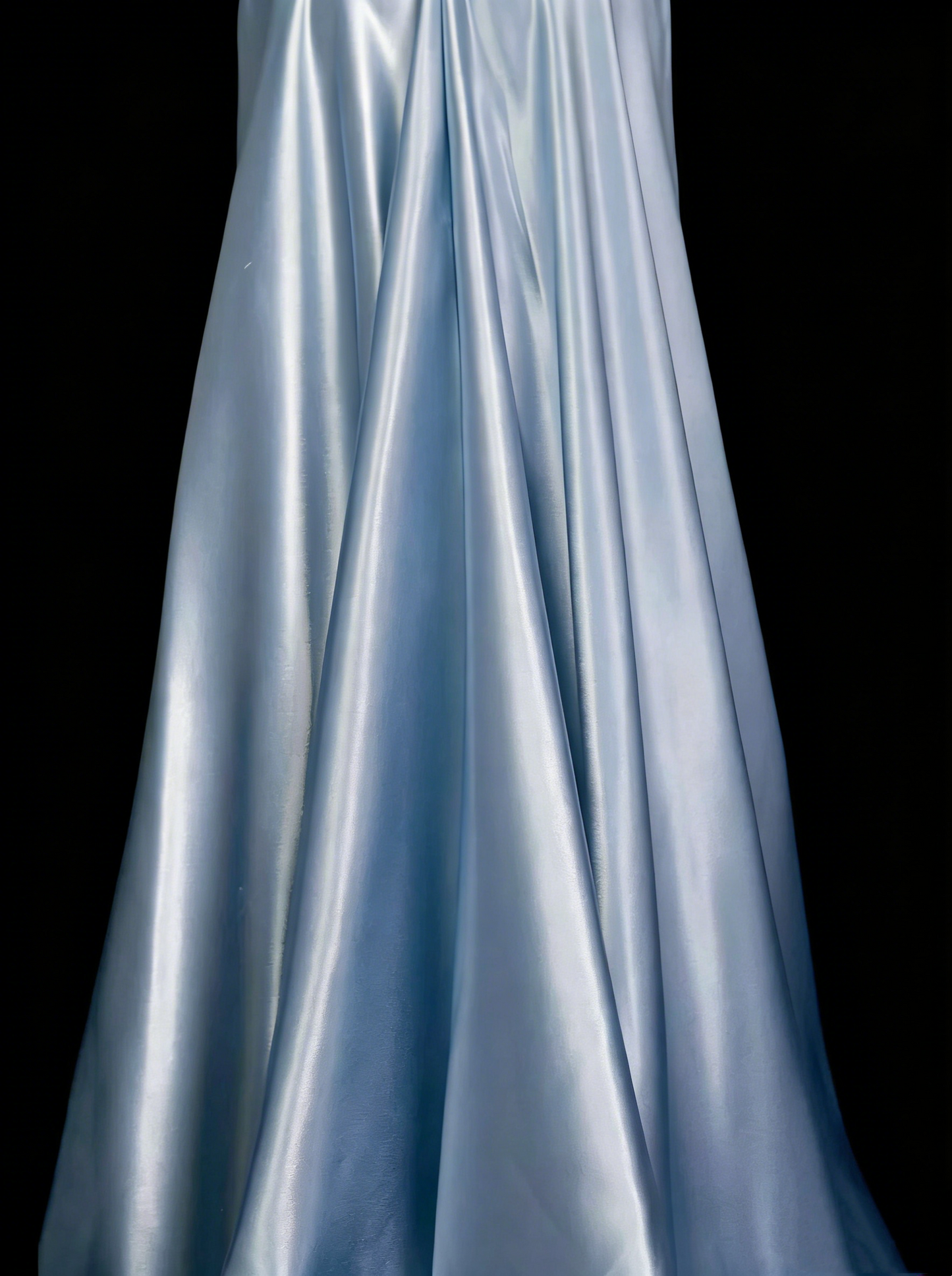 Vintage A-Linien-Neckholderkleid aus hellblauem Satin, ärmellos, 80er-Jahre-Stil, langes formelles Abendkleid N1446