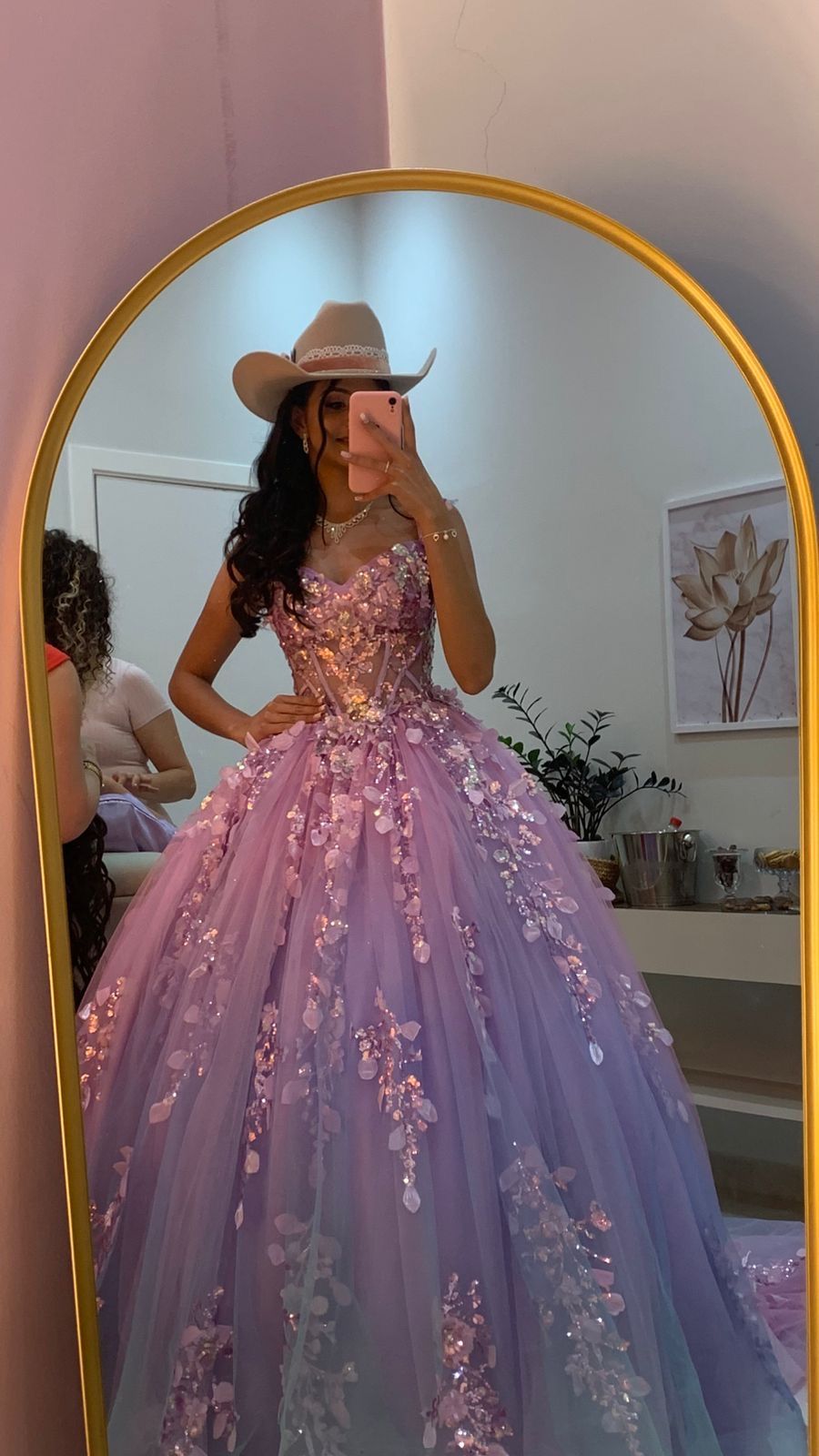 Elegantes Ballkleid mit Herzausschnitt, lila Tüllapplikationen, Abschlussballkleid, Partykleid, langes Abendkleid AB2151