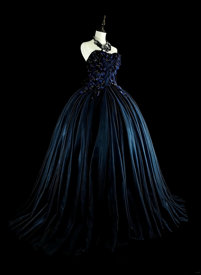Robe de bal vintage, esthétique années 50, rétro, élégante, sans bretelles, en tulle, longue robe de soirée N2004