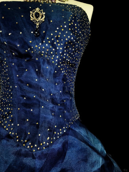 Robe de Bal Unique Coeur Bleu Marine Inspiration Vintage Années 2000 Robe de Soirée Courte Inspiration Robes de Rentrée N2015