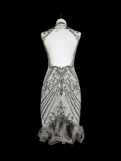 Einzigartiges Etui Enges Bodycon-Grau Inspo Vintage Fashion 2000er Hoco Kurze Inspo Homecoming Kleider N2016
