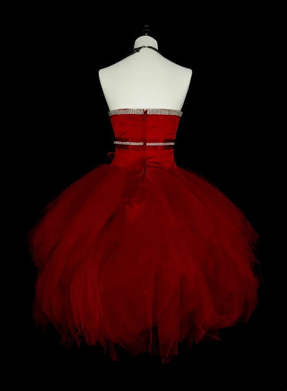 Robe de bal bustier en tulle rouge unique Inspo mode vintage Années 2000 Robes de bal courtes Inspo Robes de bal N2011