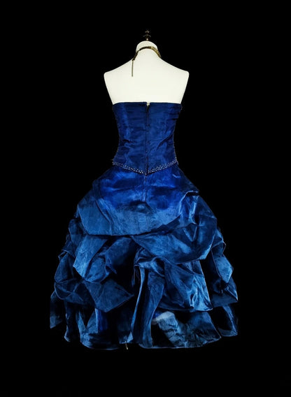 Robe de Bal Unique Coeur Bleu Marine Inspiration Vintage Années 2000 Robe de Soirée Courte Inspiration Robes de Rentrée N2015