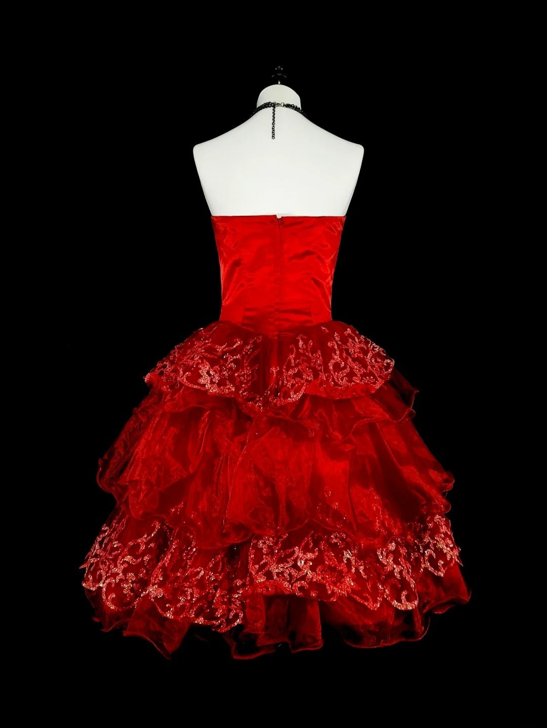 Einzigartiges Ballkleid, trägerlos, Spitze, Rot, Inspo, Vintage, Mode, 2000er, Hoco-Kleider, kurze Inspo, Heimkehrkleider N2012