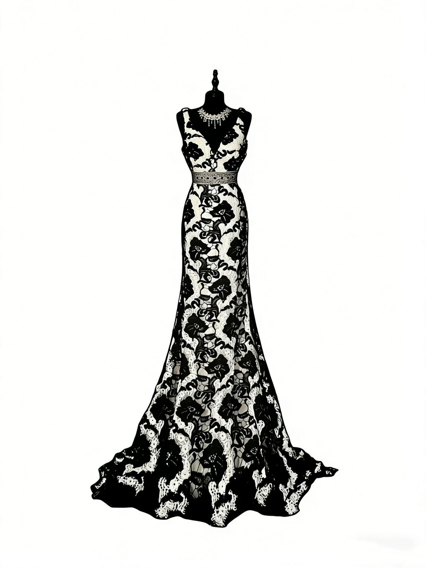 Robe de bal longue sirène à col en V en satin noir à fleurs, style modeste, pour adolescentes (N1188)