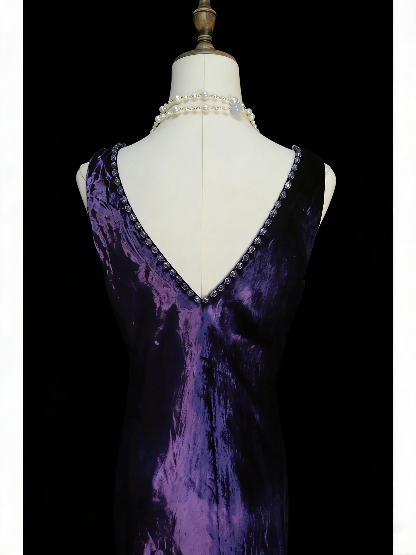 Vintage Mermaid V Neck Purple With Beads College Formal Outfit Long Prom Graduation Dresses For Teens N1310