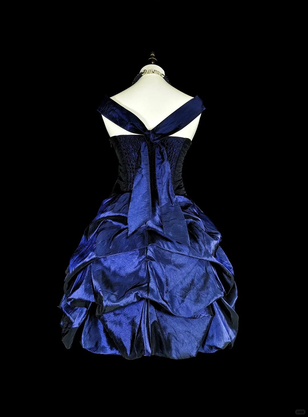 Robe de bal vintage licou bleu marine, courte, mini, pour la remise des diplômes ou le retour à la maison, robe Hoco N2719