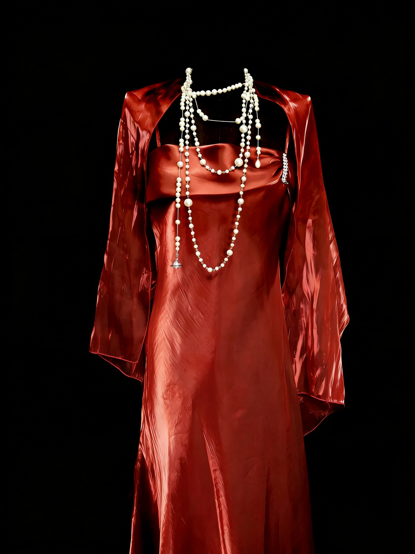 Vintage-Mode, Abend-Ästhetik, A-Linie, rostrot, Spaghettiträger, 80er, 70er, 90er Jahre, College-Formelles Outfit, Langes Ballkleid, Abschlusskleid N1150