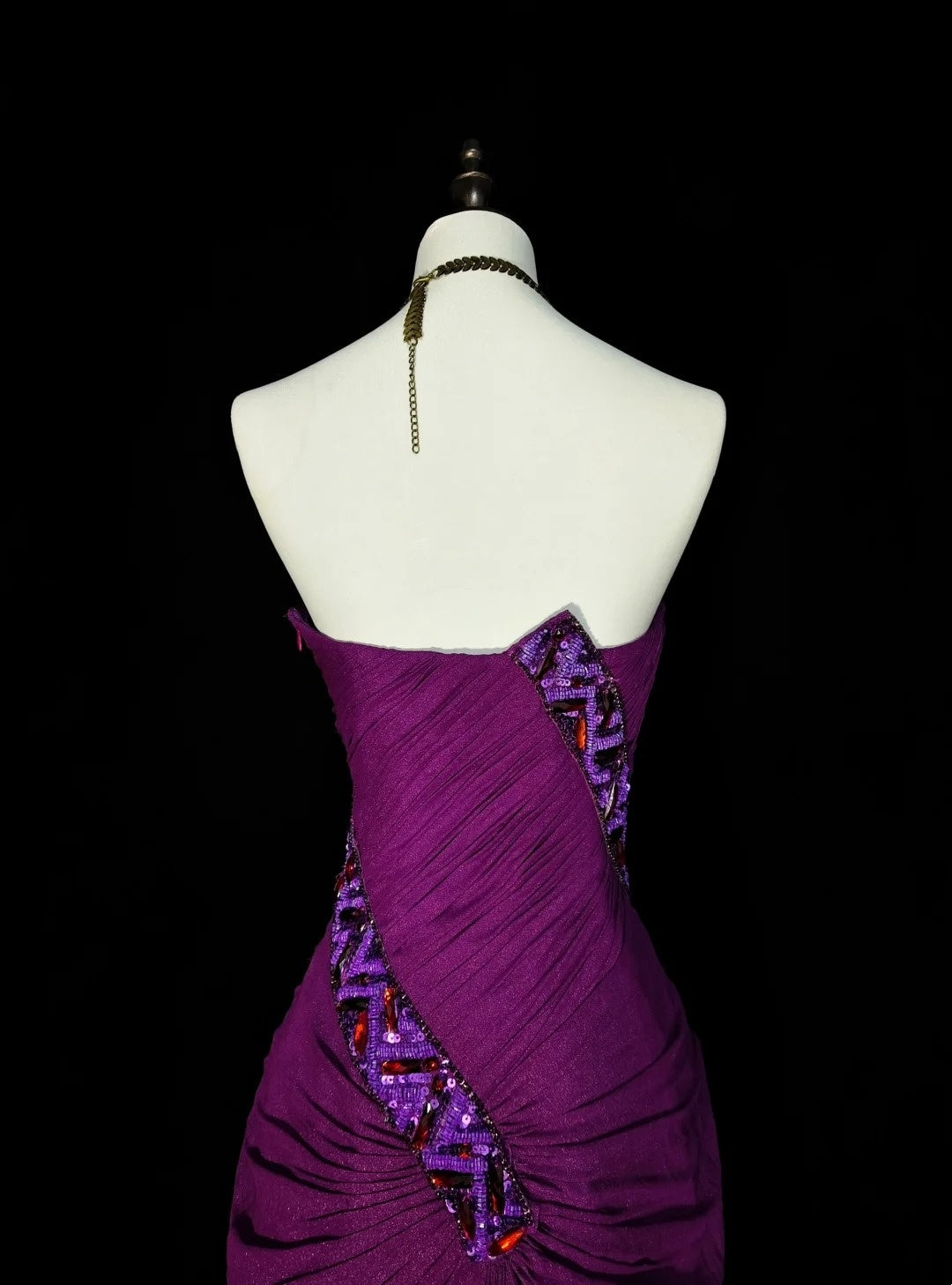 Vintage Meerjungfrauen-Kleid mit perlenbesetztem, langem lila Sommerkleid für Strand, Abend und festliche Anlässe im Frühling (N1420)