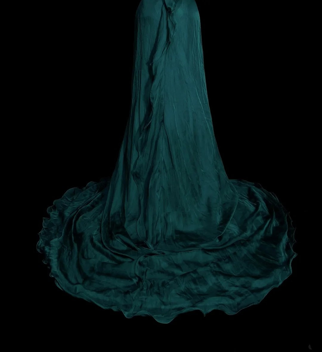 Elegantes, ärmelloses, dunkelgrünes Chiffon-Abendkleid in A-Linie mit Neckholder, langes formelles Kleid für die Oberstufe, N1378
