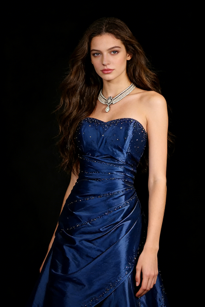Robes de bal en satin, décolleté en cœur, robe de soirée perlée, robe de soirée NN777